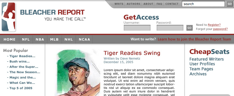 How Bleacher Report found our first writers